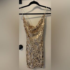 Hello Molly Sequin Gold Dress